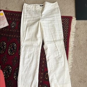 Loft size 8 White Linen Pants